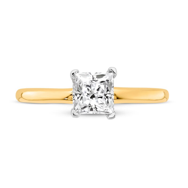 Diamond Solitaire Engagement Ring 3/4 ct tw Princess 14K Two-Tone Gold (I1/I)