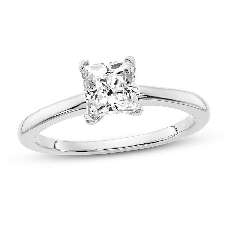 Diamond Solitaire Engagement Ring 3/4 ct tw Princess-cut 14K White Gold (I1/I)