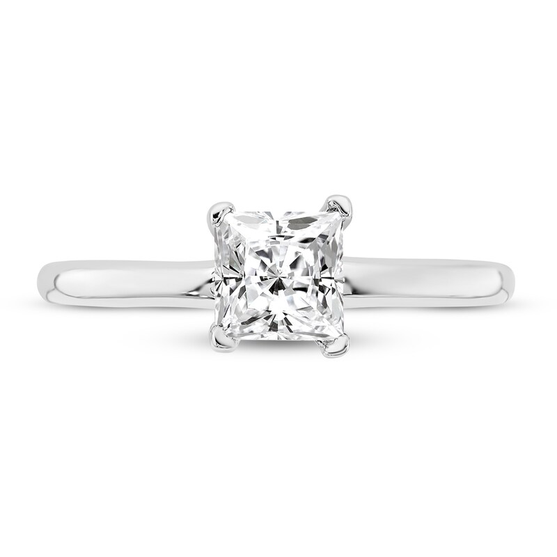 Diamond Solitaire Engagement Ring 3/4 ct tw Princess-cut 14K White Gold (I1/I)