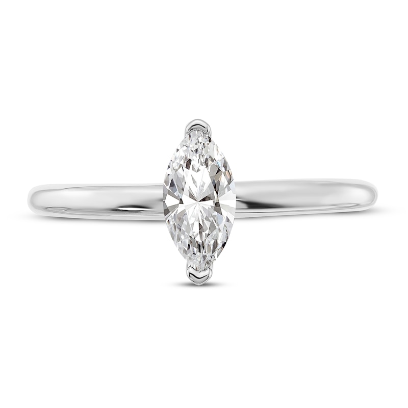 Diamond Solitaire Engagement Ring 1/2 ct tw Marquise 14K White Gold (I1/I)