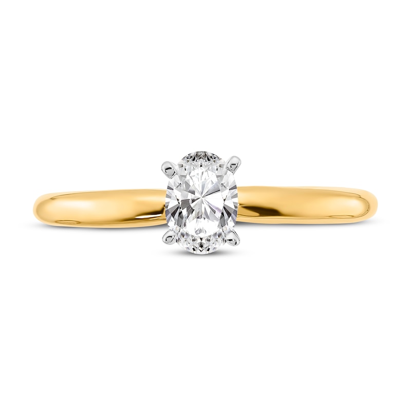 Main Image 3 of Diamond Solitaire Engagement Ring 3/8 ct tw Oval 14K Two-Tone Gold (I1/I)