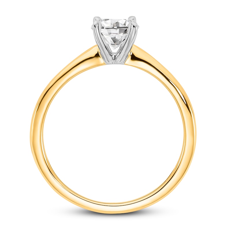 Diamond Solitaire Engagement Ring 3/4 ct tw Oval 14K Two-Tone Gold (I1/I)
