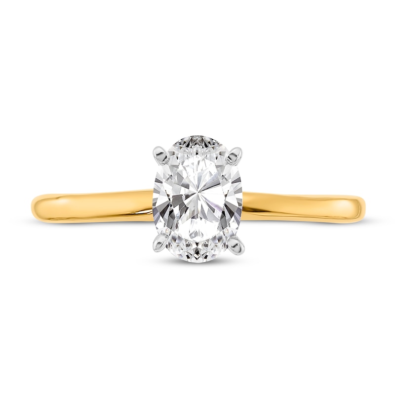 Diamond Solitaire Engagement Ring 3/4 ct tw Oval 14K Two-Tone Gold (I1/I)