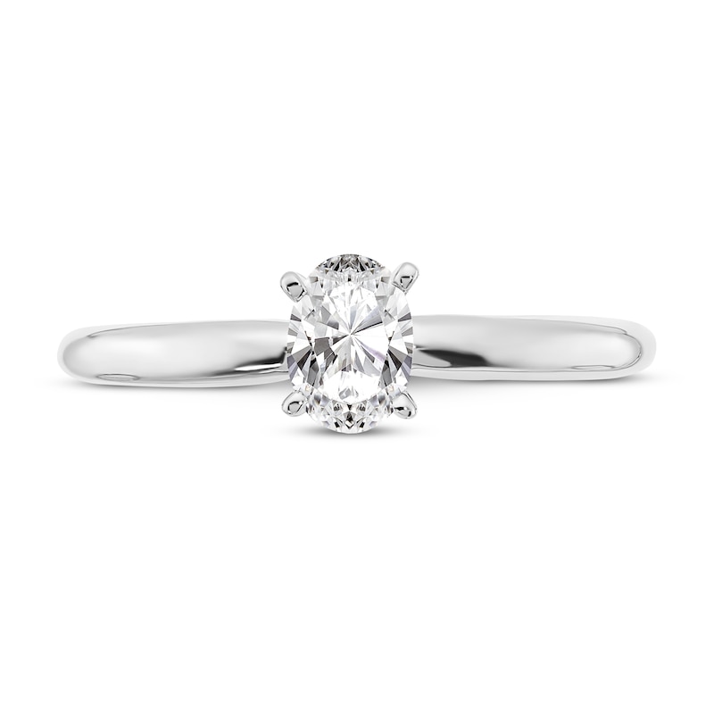 Diamond Solitaire Engagement Ring 1/2 ct tw Oval 14K White Gold (I1/I)