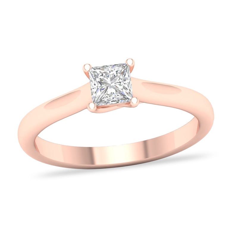 Main Image 1 of Diamond Solitaire Ring 1/2 ct tw Princess-cut 14K Rose Gold (SI2/I)
