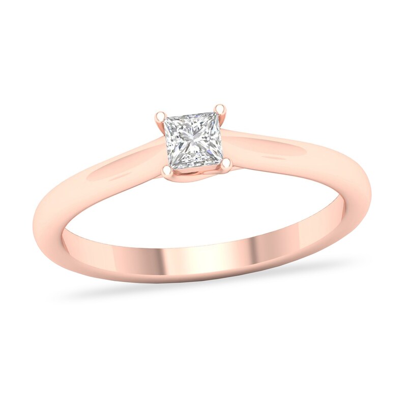 Diamond Solitaire Ring 1/4 ct tw Princess-cut 14K Rose Gold (SI2/I)
