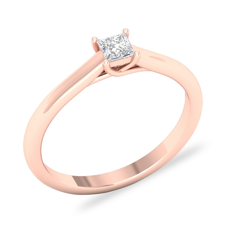 Diamond Solitaire Ring 1/4 ct tw Princess-cut 14K Rose Gold (SI2/I)