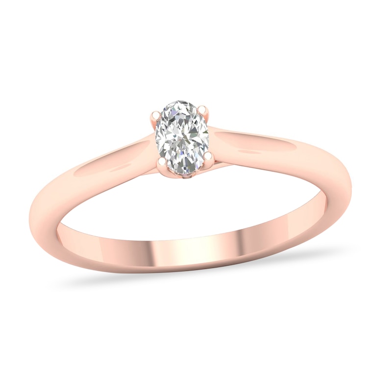 Main Image 1 of Diamond Solitaire Ring 1/4 ct tw Oval-cut 14K Rose Gold (SI2/I)