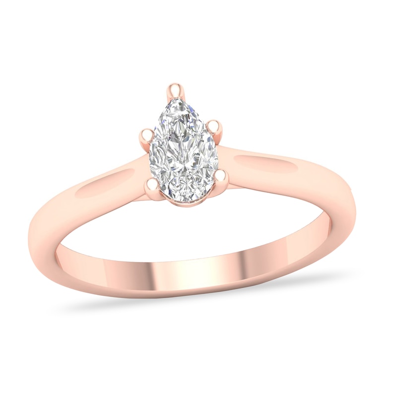 Main Image 1 of Diamond Solitaire Ring 1/2 ct tw Pear-shaped 14K Rose Gold (SI2/I)