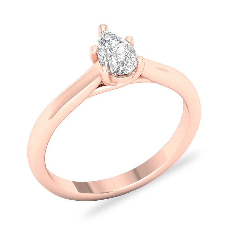 Main Image 4 of Diamond Solitaire Ring 1/2 ct tw Pear-shaped 14K Rose Gold (SI2/I)