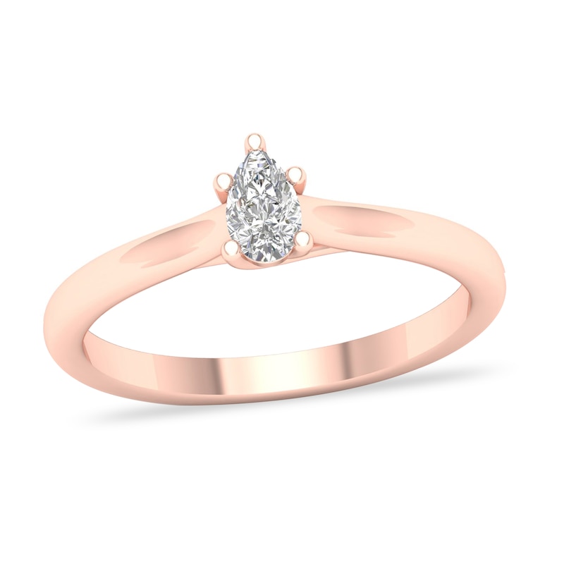 Main Image 1 of Diamond Solitaire Ring 1/4 ct tw Pear-shaped 14K Rose Gold (SI2/I)