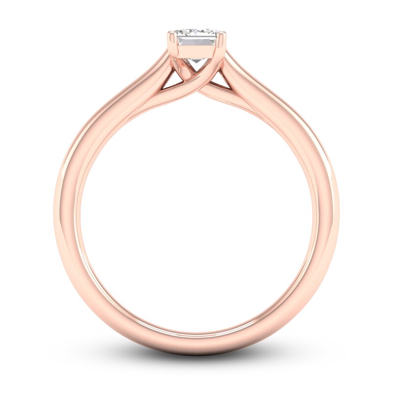 Main Image 3 of Diamond Solitaire Ring 1/2 ct tw Emerald-cut 14K Rose Gold (SI2/I)