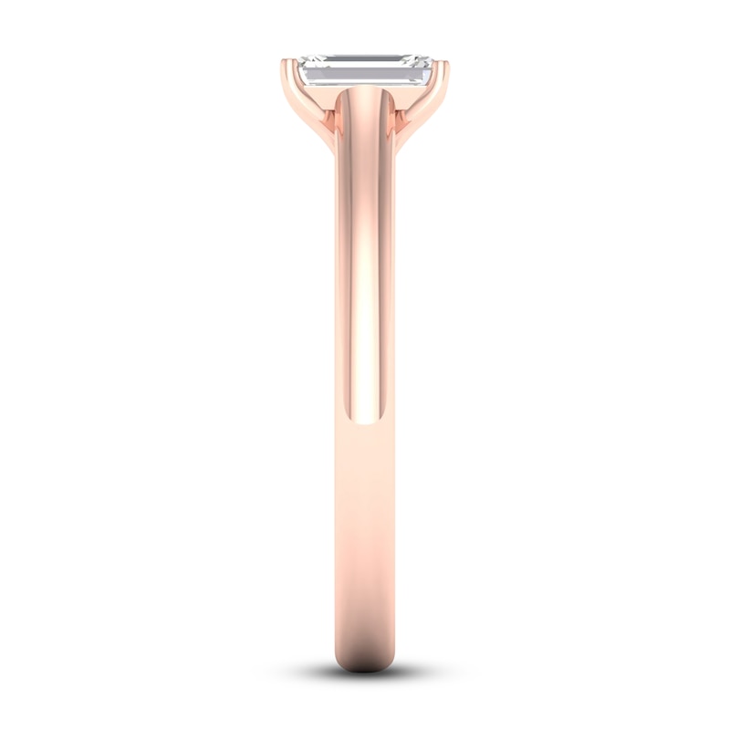 Main Image 4 of Diamond Solitaire Ring 1/2 ct tw Emerald-cut 14K Rose Gold (SI2/I)