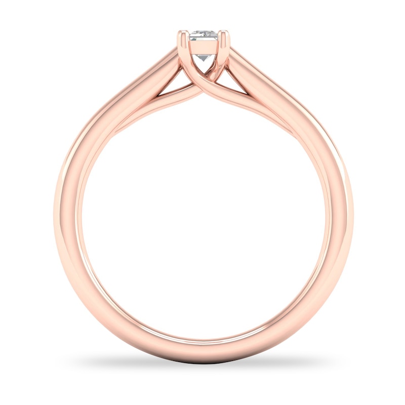 Main Image 3 of Diamond Solitaire Ring 1/4 ct tw Emerald-cut 14K Rose Gold (SI2/I)