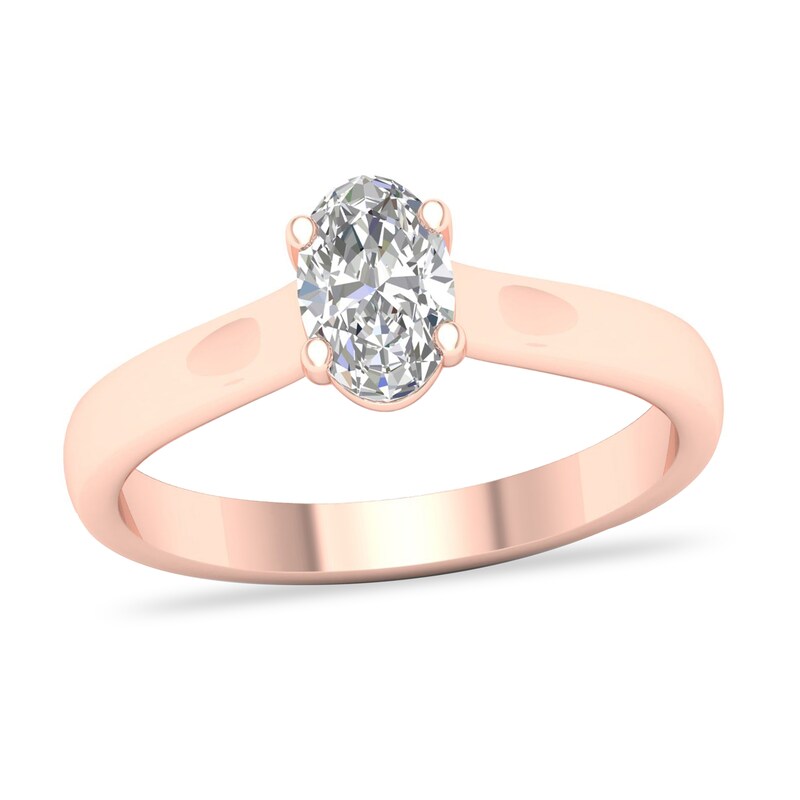 Diamond Solitaire Ring 3/4 ct tw Oval-cut 14K Rose Gold (SI2/I)