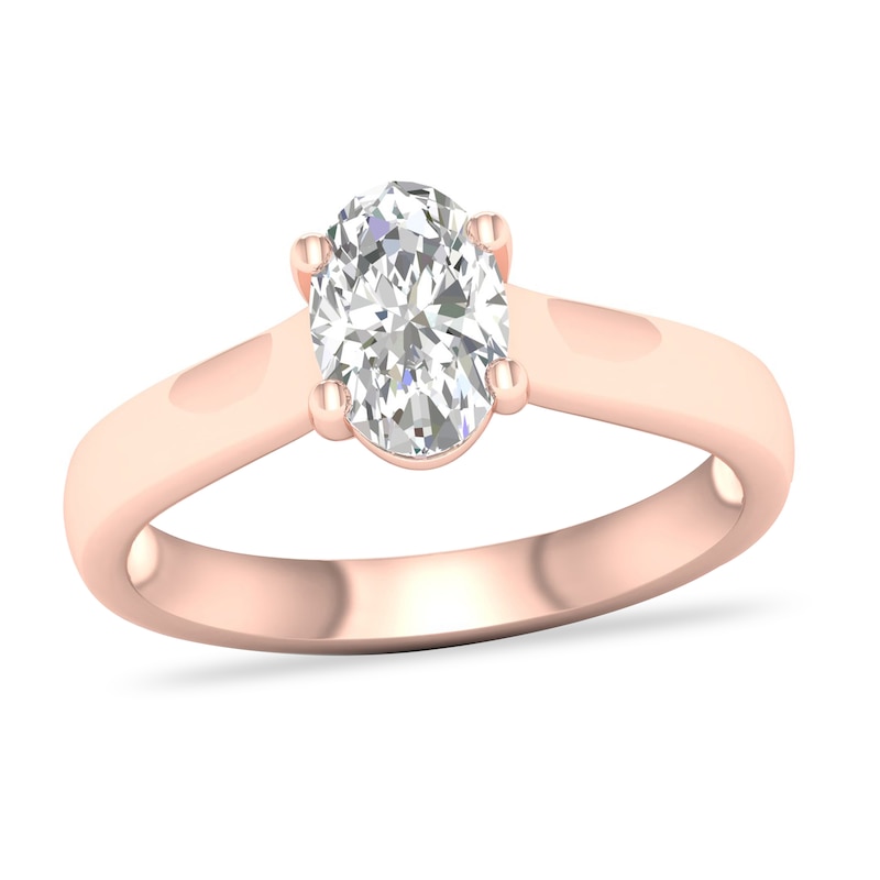 Main Image 1 of Diamond Solitaire Ring 1 ct tw Oval-cut 14K Rose Gold (SI2/I)