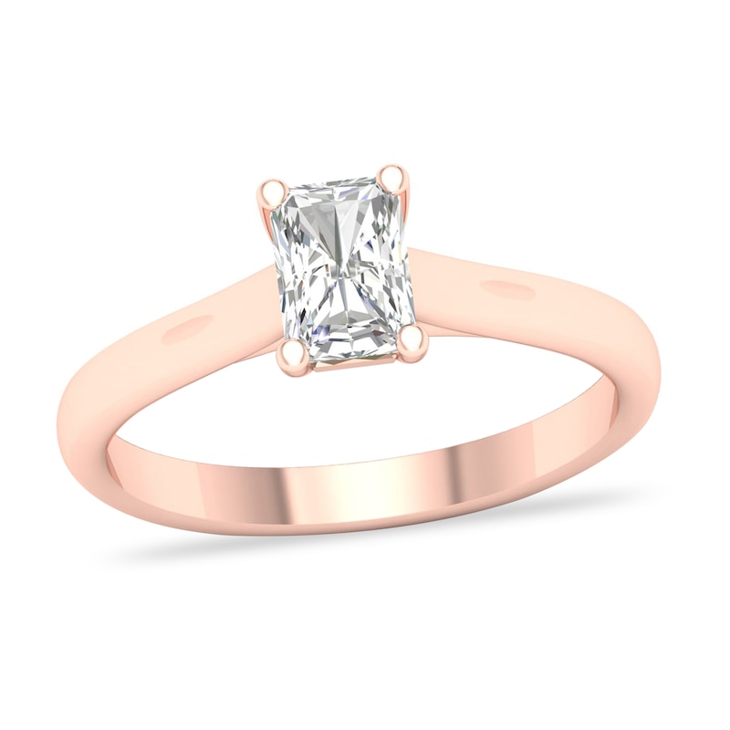 Diamond Solitaire Ring 3/4 ct tw Emerald-cut 14K Rose Gold (SI2/I)