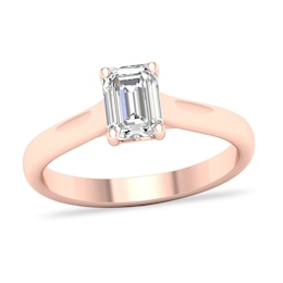 Diamond Solitaire Ring 1 ct tw Emerald-cut 14K Rose Gold (SI2/I)