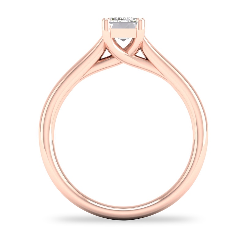 Main Image 3 of Diamond Solitaire Ring 1 ct tw Emerald-cut 14K Rose Gold (SI2/I)