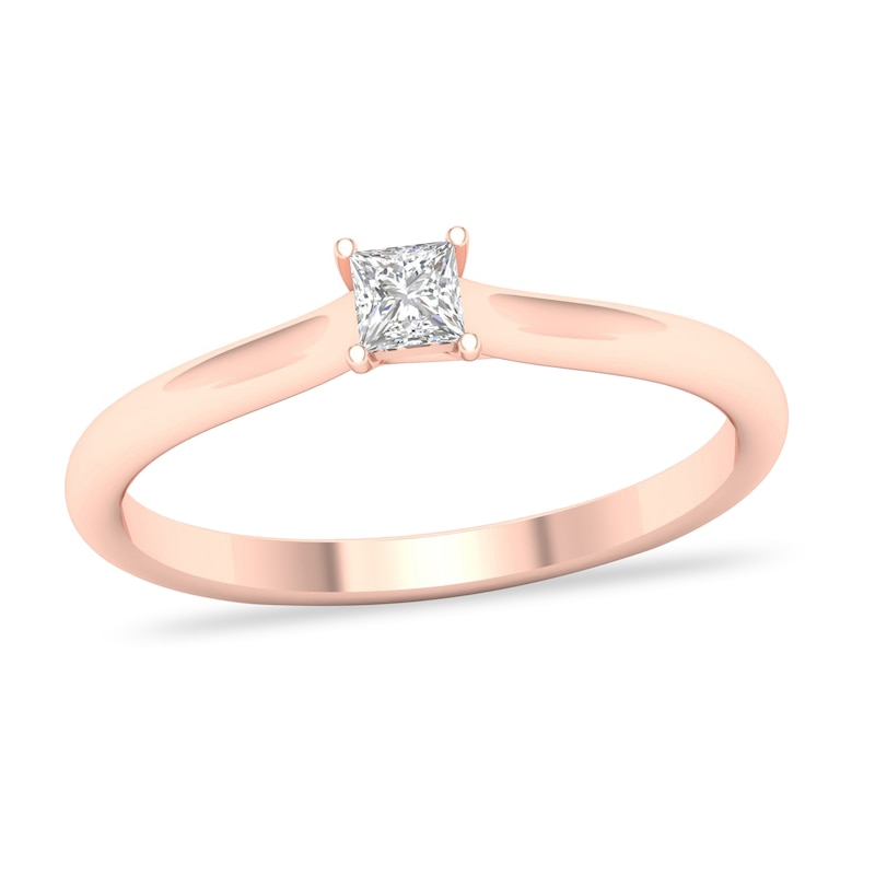 Main Image 1 of Diamond Solitaire Ring 1/6 ct tw Princess-cut 14K Rose Gold (SI2/I)