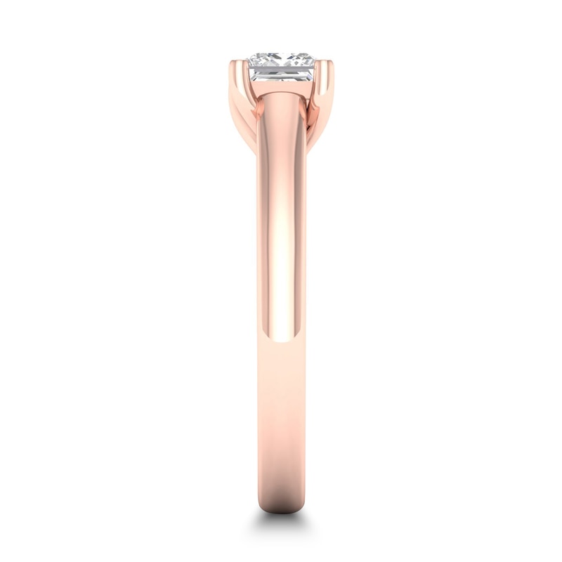 Main Image 2 of Diamond Solitaire Ring 1 ct tw Princess-cut 14K Rose Gold (SI2/I)