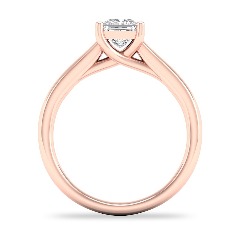 Main Image 3 of Diamond Solitaire Ring 1 ct tw Princess-cut 14K Rose Gold (SI2/I)