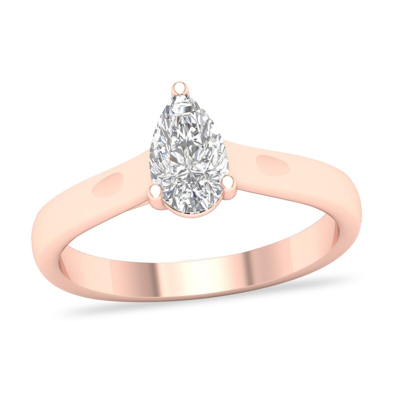 Main Image 1 of Diamond Solitaire Ring 3/4 ct tw Pear-shaped 14K Rose Gold (SI2/I)