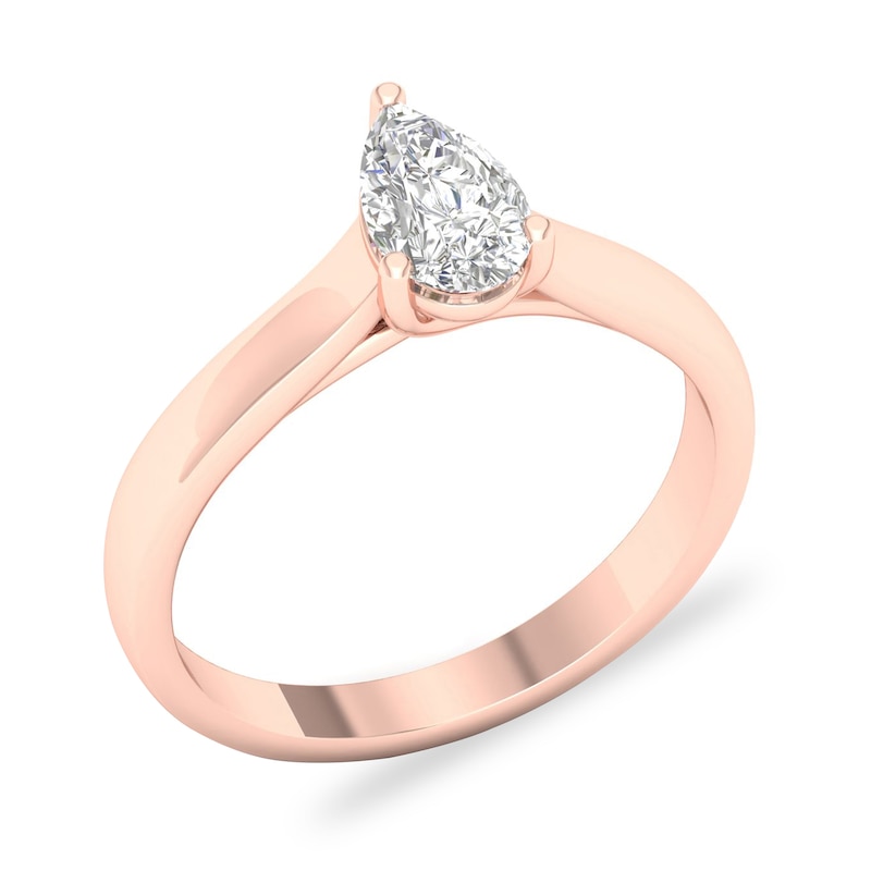 Main Image 4 of Diamond Solitaire Ring 3/4 ct tw Pear-shaped 14K Rose Gold (SI2/I)