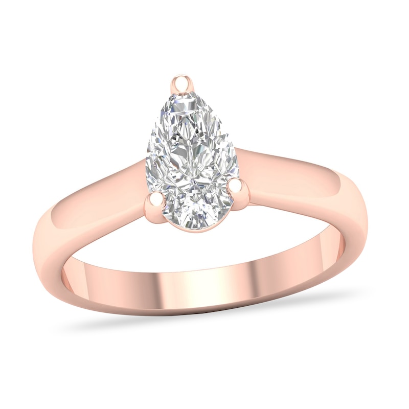 Diamond Solitaire Ring 1 ct tw Pear-shaped 14K Rose Gold (SI2/I)