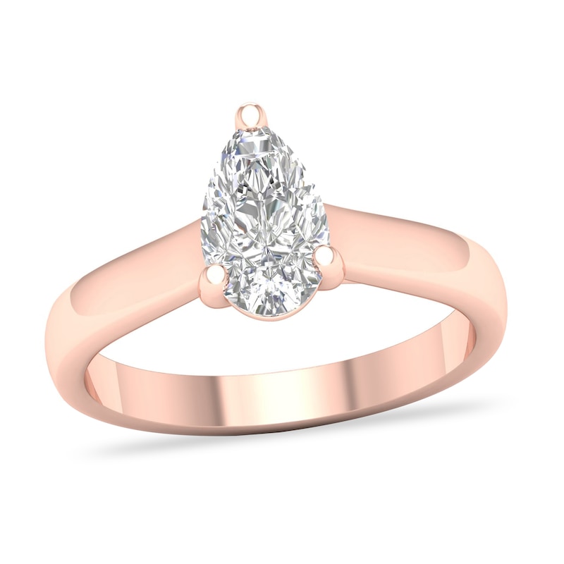 Main Image 1 of Diamond Solitaire Ring 1 ct tw Pear-shaped 14K Rose Gold (SI2/I)