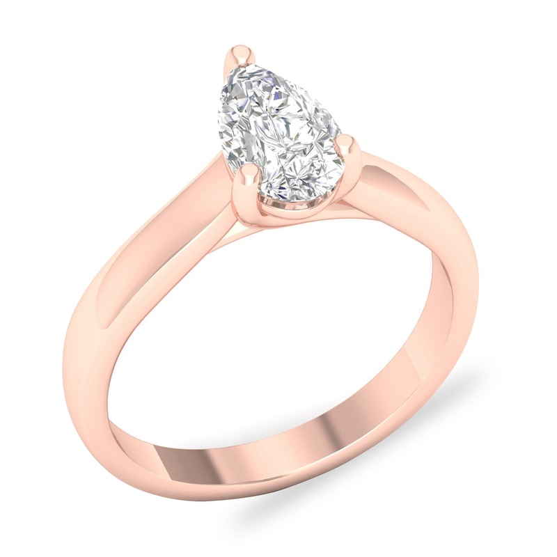 Main Image 4 of Diamond Solitaire Ring 1 ct tw Pear-shaped 14K Rose Gold (SI2/I)