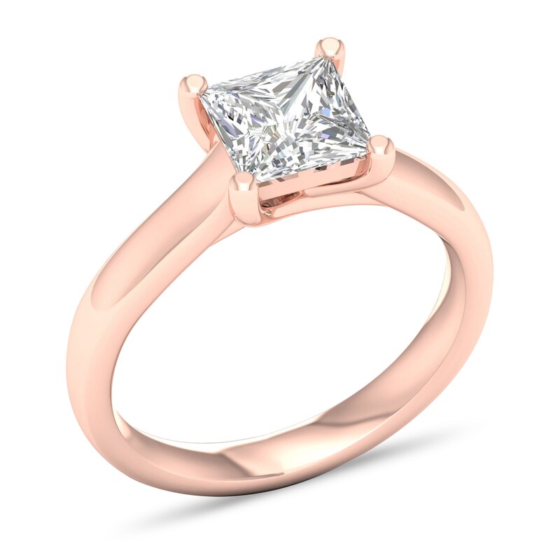 Main Image 4 of Diamond Solitaire Ring 2 ct tw Princess-cut 14K Rose Gold (I1/I)