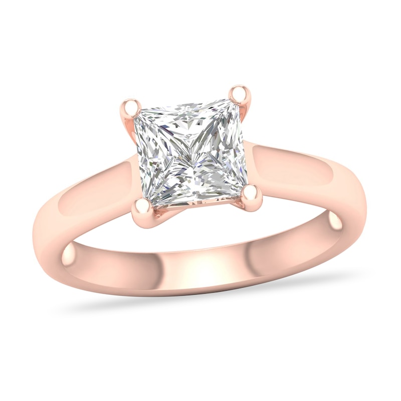 Main Image 1 of Diamond Solitaire Ring 2 ct tw Princess-cut 14K Rose Gold (SI2/I)