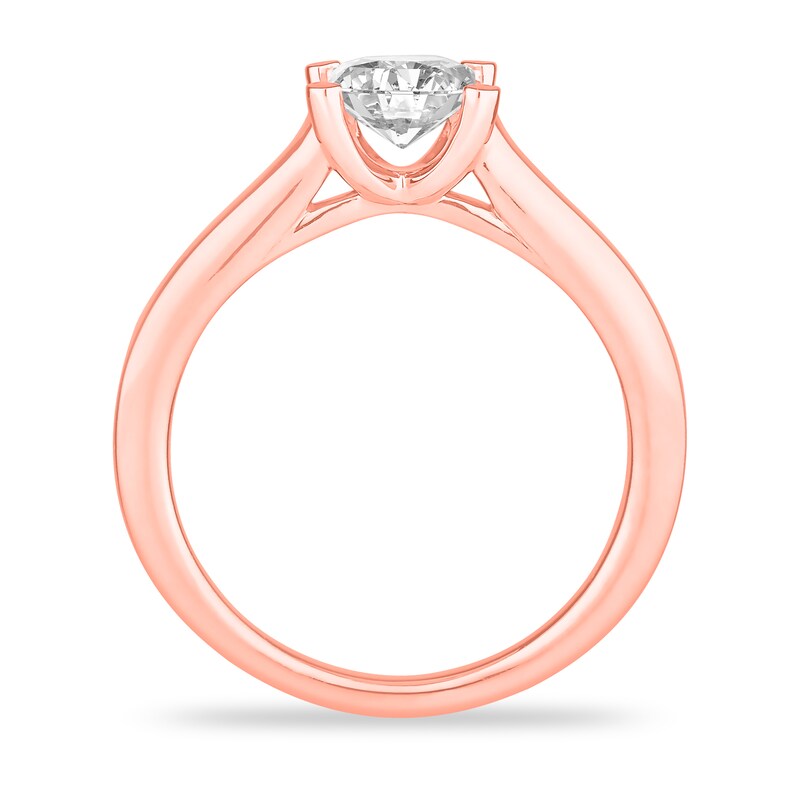 Diamond Solitaire Engagement Ring 1 ct tw Princess-cut 14K Rose Gold (I2/I)