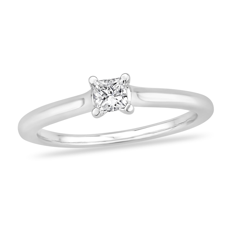 Main Image 1 of Diamond Solitaire Engagement Ring 3/8 ct tw Princess-cut 14K White Gold (I2/I)