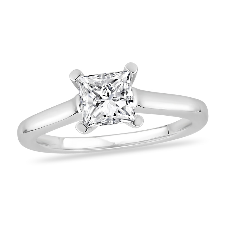 Diamond Solitaire Engagement Ring 3 ct tw Princess-cut 14K White Gold (I2/I)