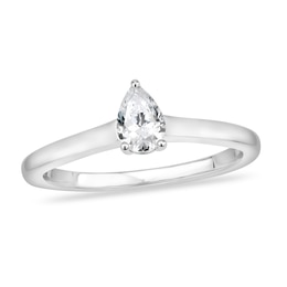 Diamond Solitaire Engagement Ring 1 ct tw Pear-shaped 14K White Gold (I2/I)