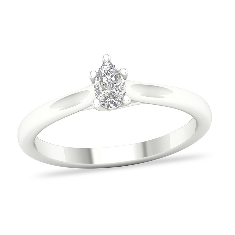 Main Image 1 of Diamond Solitaire Ring 1/4 ct tw Pear-shaped 14K White Gold (SI2/I)