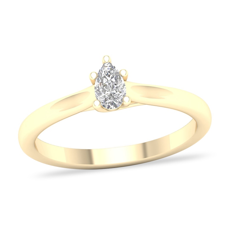 Diamond Solitaire Ring 1/4 ct tw Pear-shaped 14K Yellow Gold (SI2/I)
