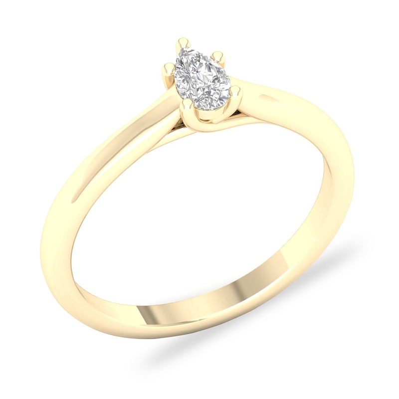 Diamond Solitaire Ring 1/4 ct tw Pear-shaped 14K Yellow Gold (SI2/I)