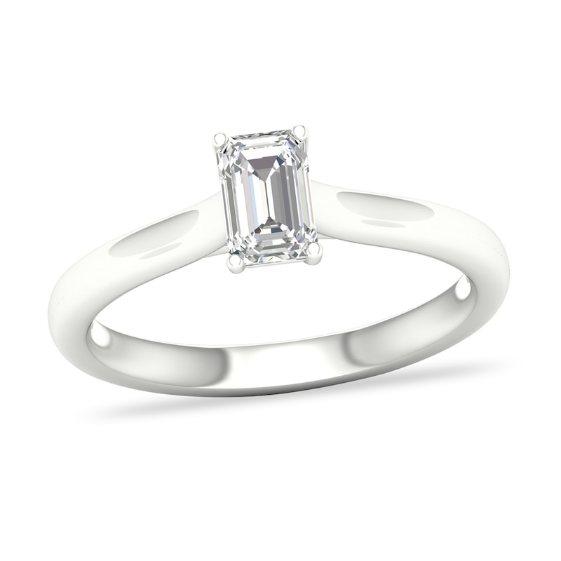 Diamond Solitaire Ring / ct tw Emerald-cut 14K Gold (SI2/I