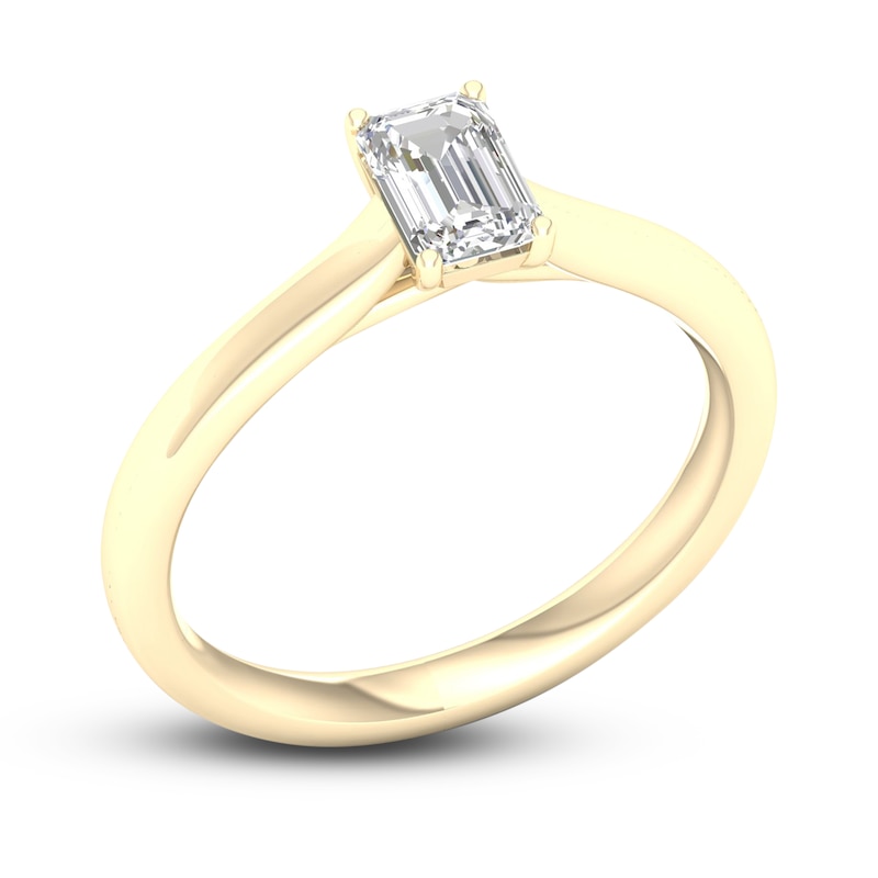 Main Image 2 of Diamond Solitaire Ring 1/2 ct tw Emerald-cut 14K Yellow Gold (SI2/I)