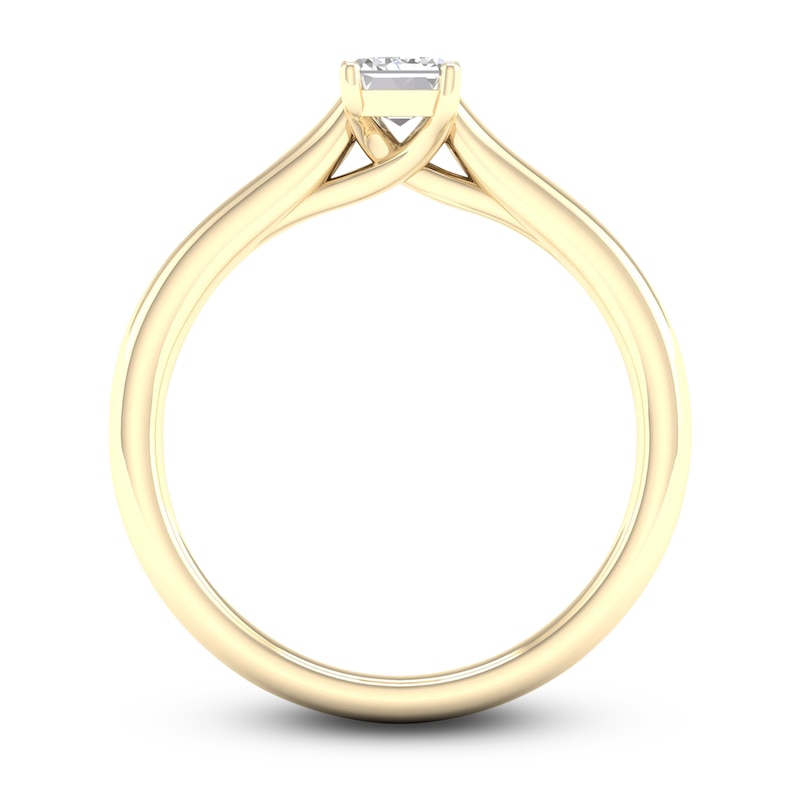 Main Image 3 of Diamond Solitaire Ring 1/2 ct tw Emerald-cut 14K Yellow Gold (SI2/I)