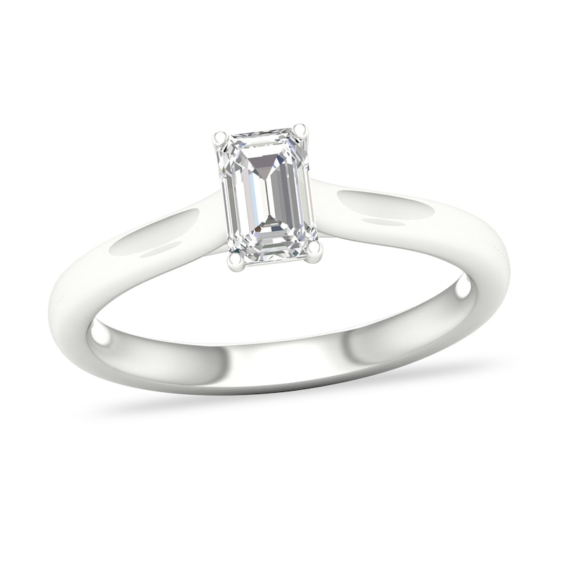 Diamond Solitaire Ring / ct tw Emerald-cut Platinum (SI2/I