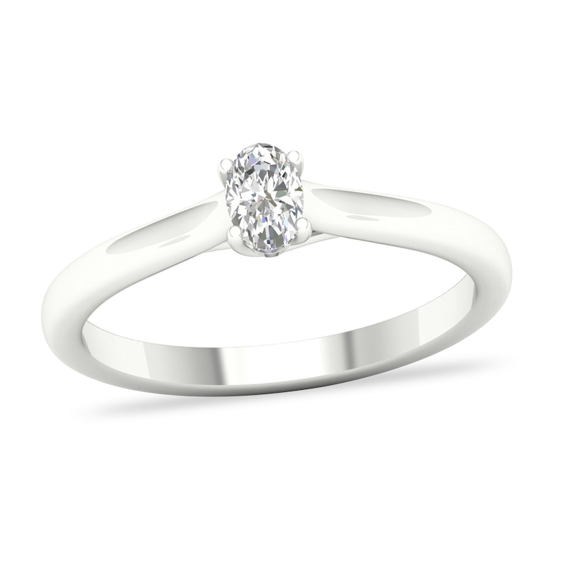Diamond Solitaire Ring / ct tw Oval-cut 14K Gold (SI2/I