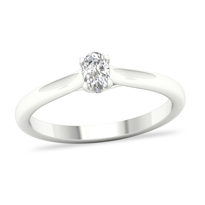 Main Image 1 of Diamond Solitaire Ring 1/4 ct tw Oval-cut 14K White Gold (SI2/I)