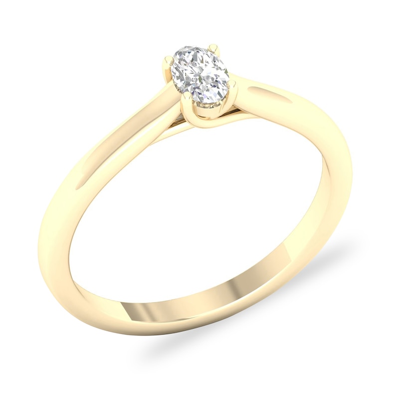 Diamond Solitaire Ring 1/4 ct tw Oval-cut 14K Yellow Gold (SI2/I)