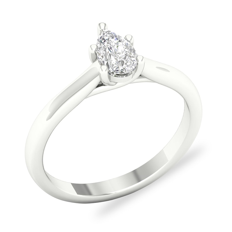 Main Image 4 of Diamond Solitaire Ring 1/2 ct tw Pear-shaped 14K White Gold (SI2/I)
