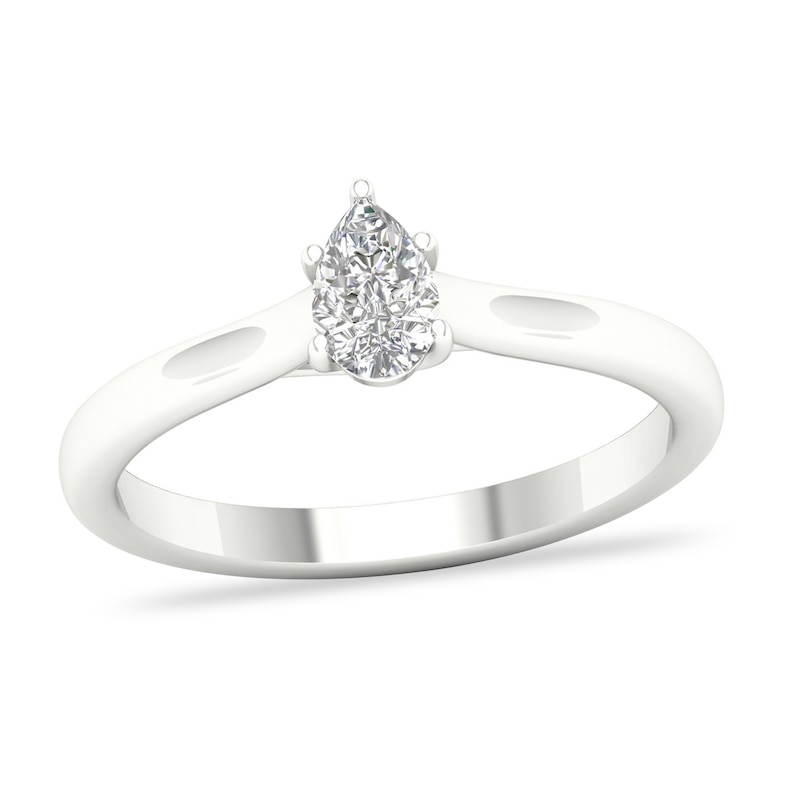Diamond Solitaire Ring 1/3 ct tw Pear-shaped 14K White Gold (SI2/I)