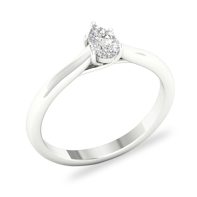 Diamond Solitaire Ring 1/3 ct tw Pear-shaped 14K White Gold (SI2/I)